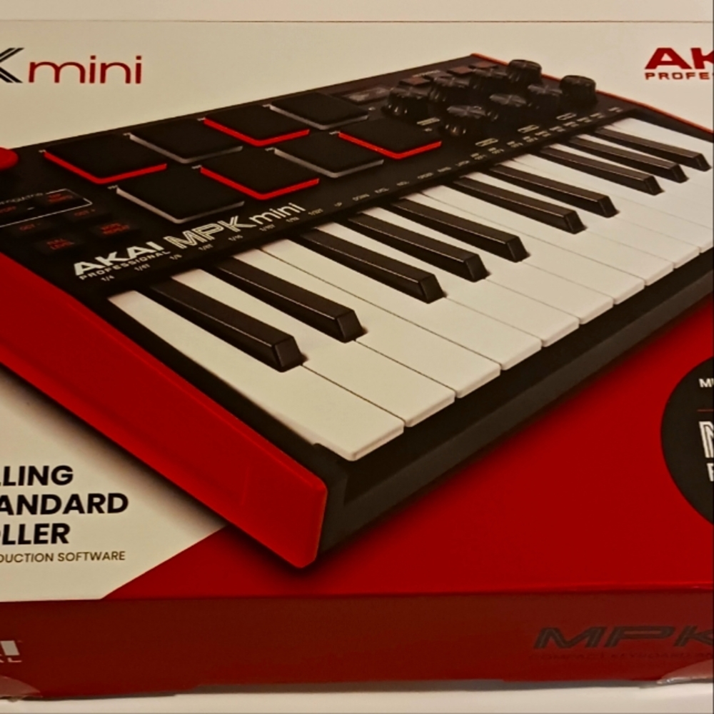 Akai (MPK Mini)MK3-(Red/Black)-(25 Key USB MIDI)-(Pre-owned)-(New Condition)-$85